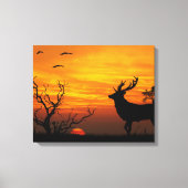 Sunset Deer Leinwanddruck (Vorderseite)