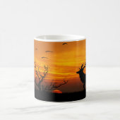 Sunset Deer Silhouette Kaffeetasse (Mittel)