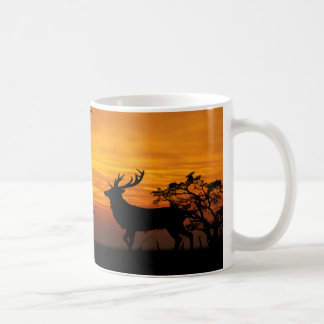 Sunset Deer Silhouette Kaffeetasse