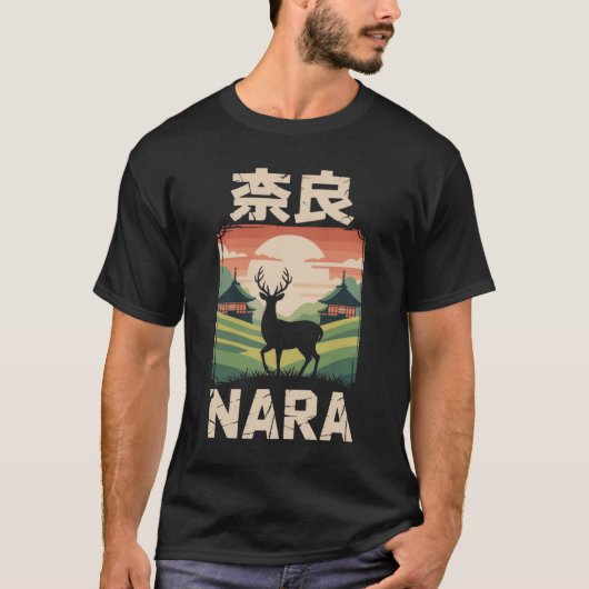 Sunset Deer von Nara T-Shirt (Vorderseite)