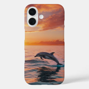 Sunset Delphins iPhone 16 Hülle
