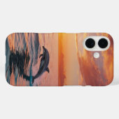 Sunset Delphins Case-Mate iPhone Hülle (Rückseite (Horizontal))