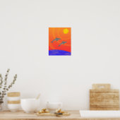 Sunset Delphins: Drucken Poster (Küche)