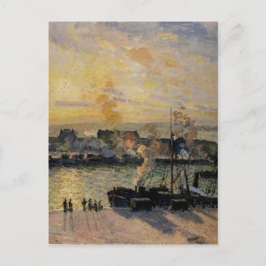 Sunset, Der Hafen von Rouen (Dampfboote) von Camil Postkarte (Vorderseite)