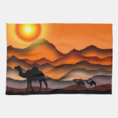Sunset Desert Camel Kitchtuch Geschirrtuch (Horizontal)