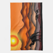 Sunset Desert Camel Kitchtuch Geschirrtuch (Vertikal)