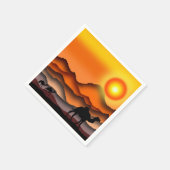 Sunset Desert Camel Napkins Serviette (Ecke)
