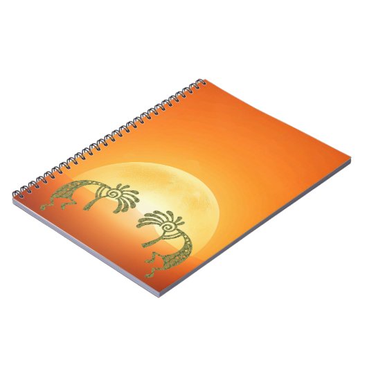 Sunset Desert Sun Kokopelli Notebook Notizblock (Linke Seite)