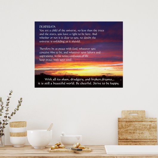Sunset DESIDERATA Poster (Küche)