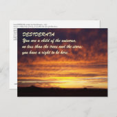 Sunset DESIDERATA Postkarte (Vorne/Hinten)