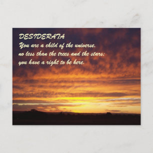 Sunset DESIDERATA Postkarte