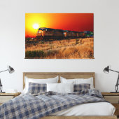 Sunset Diesel Lokomotive Train 48"x32" groß Leinwanddruck (Insitu (Schlafzimmer))