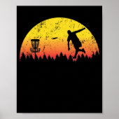 Sunset Disk Golf Tree Körbchen Fly Throwing Poster (Vorne)