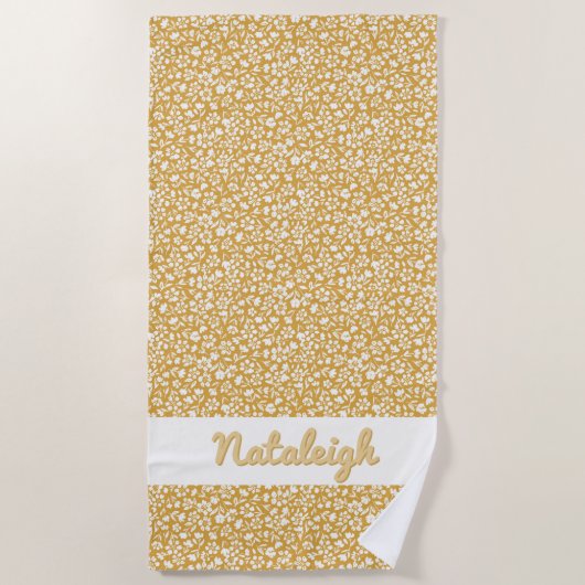 Sunset Ditzy Floral Strandtuch (Vorderseite)