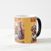 Sunset Dog & Cat Stilvoll Zeichnend Verwandlungstasse (VorderseiteRechts)