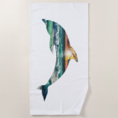 Sunset Dolphin Beach Strandtuch (Vorderseite)