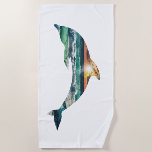 Sunset Dolphin Beach Strandtuch (Vorderseite)