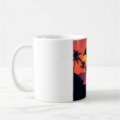 Sunset Dolphin und Surfer Tropical Beach Coffee Mu Kaffeetasse (Links)