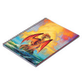 Sunset Dragon Fantasy Art Notebook - verzaubert Notizblock (Linke Seite)