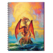Sunset Dragon Fantasy Art Notebook - verzaubert Notizblock (Vorderseite)