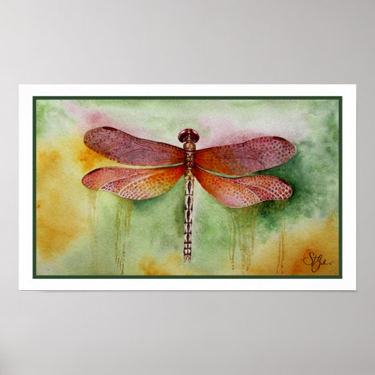 Sunset Dragonfly Poster (Vorne)