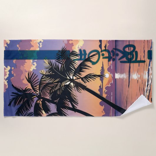 Sunset Dreams Beach Handtuch (Vorderseite)