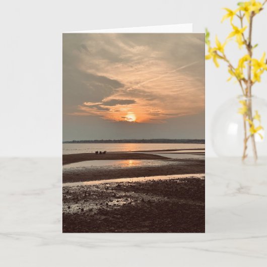 Sunset Dreams Blank Gruß Karte (Gelbe Blume)