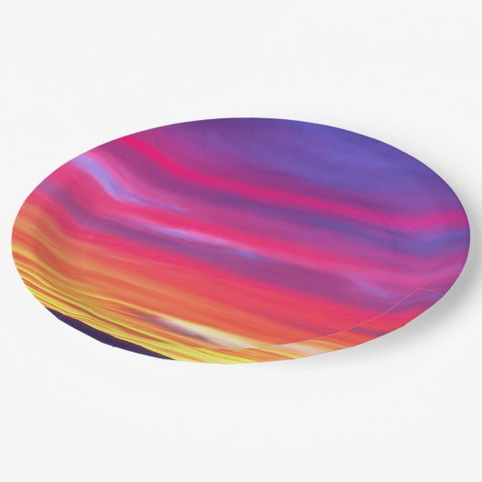 Sunset Dreams: Lebhaft Pappteller (Schrägansicht)