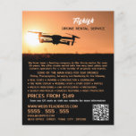 Sunset Drone Silhouette, Drone Rental Company Flyer<br><div class="desc">Sunset Drone Silhouette,  Drone Rental Company Werbung Flyer durch den Business Card Store.</div>