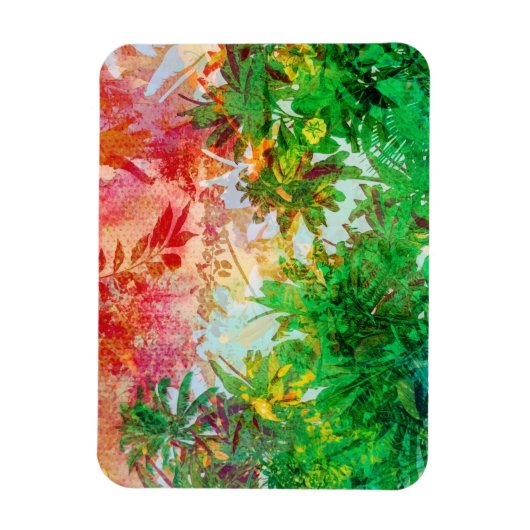 Sunset Dschungel Tropical Palm Blätter Magnet (Vertikal)