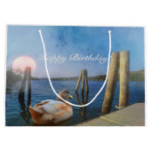 Sunset Duck Happy Birthday Große Geschenktüte (Rückseite)