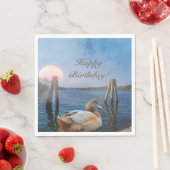 Sunset Duck Happy Birthday Serviette (Beispiel)