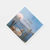 Sunset Duck Happy Birthday Serviette (Ecke)