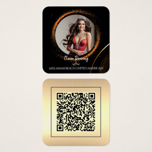 Sunset Dust QR Code Photo Profile Card (Vorne & Hinten)
