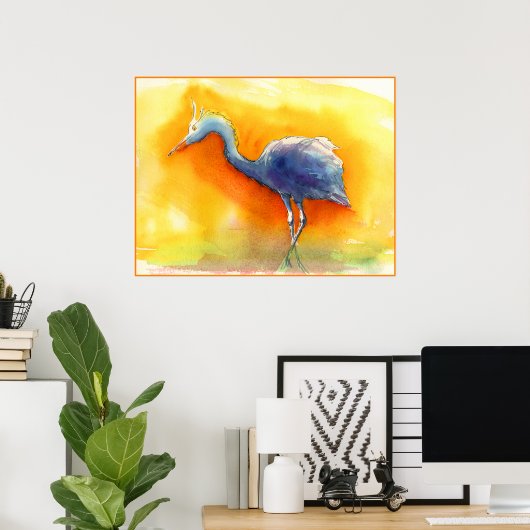 Sunset Egret Poster (Heimbüro)