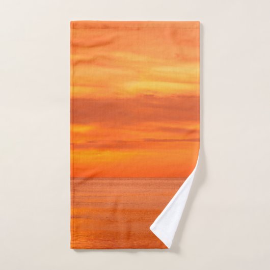 Sunset Elegantes rotes orangefarbenes, trendiges T Badhandtuch Set (Handtuch)