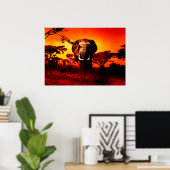 Sunset Elephant Poster (Heimbüro)