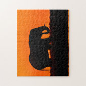 Sunset Elephant Silhouette Puzzle (Vertikal)