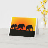 Sunset Elephants Birthday Card Karte (Gelbe Blume)