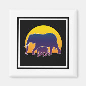 Sunset Elephants Magnet (Vorne)