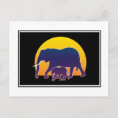 Sunset Elephants Postkarte (Vorderseite)
