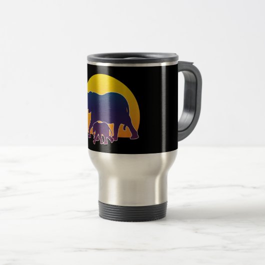 Sunset Elephants Reisebecher (VorderseiteRechts)