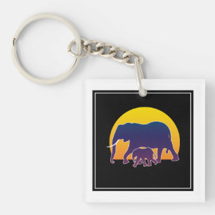 Sunset Elephants Schlüsselanhänger
