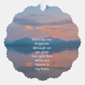 Sunset Evening Sky Dusk Memorial Pocket Keepsake Ornament Karte (Rückseite)