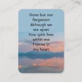 Sunset Evening Sky Dusk Memorial Pocket Keepsake Visitenkarte (Vorderseite)