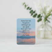 Sunset Evening Sky Dusk Memorial Pocket Keepsake Visitenkarte (Stehend Vorderseite)