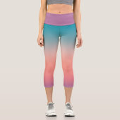 Sunset Fade Pastel Capri Leggings (Vorderseite)