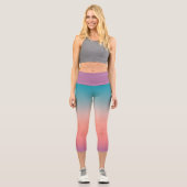 Sunset Fade Pastel Capri Leggings (Vorderseite)