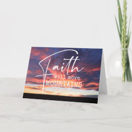 Sunset Faith Mountains Cross Christlich Blank Karte