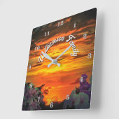 Sunset Family 2584 Quadratische Wanduhr (Winkel)